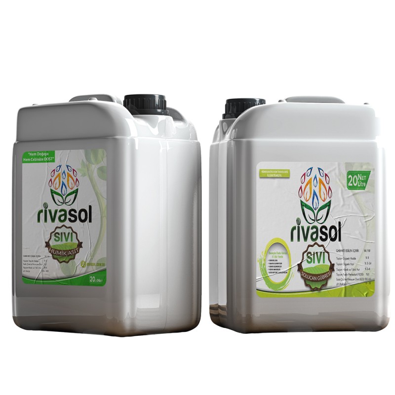 20 litre Sıvı Solucan Gübresi ve 20 litre Hümik Asit Kombin | Rivasol 20 litre Sıvı Solucan Gübresi ve 20 litre Hümik Asit Kombin