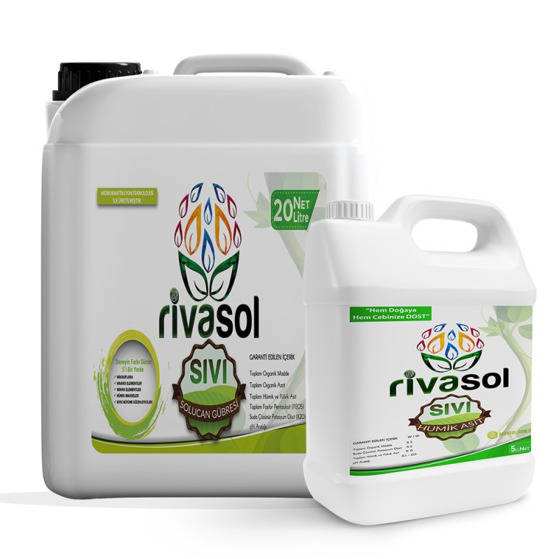 20 litre Sıvı Solucan Gübresi ve 5 litre Hümik Asit Kombin | Rivasol 20 litre Sıvı Solucan Gübresi ve 5 litre Hümik Asit Kombin