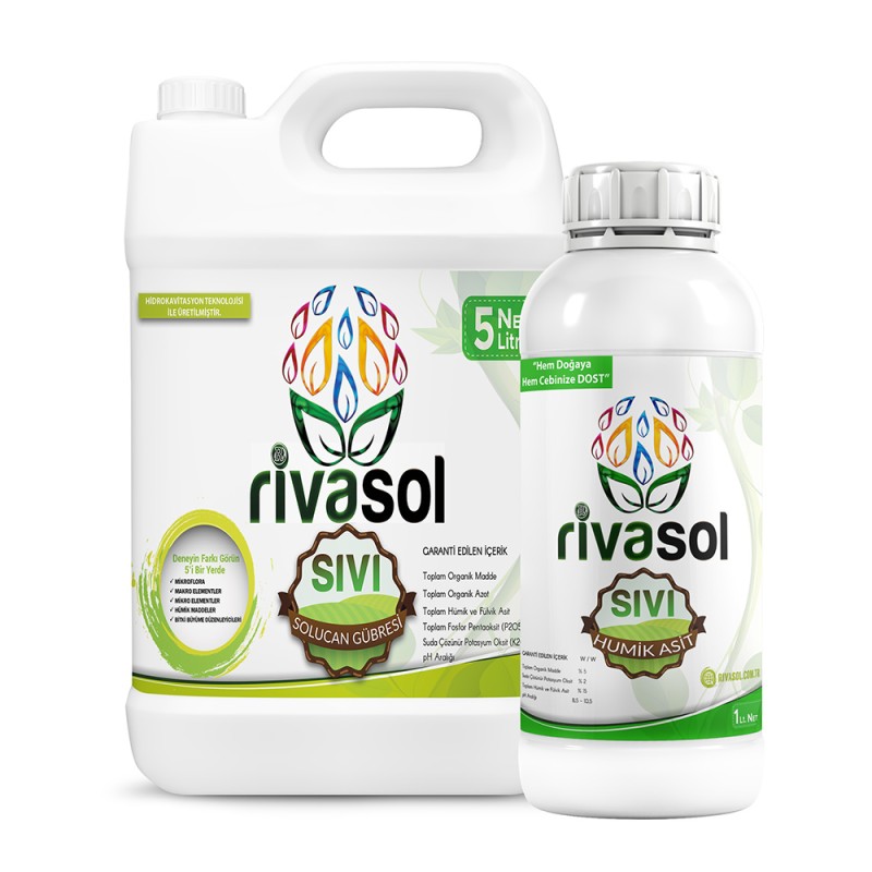 5 litre Sıvı Solucan Gübresi ve 1 litre Hümik Asit Kombin | Rivasol 5 litre Sıvı Solucan Gübresi ve 1 litre Hümik Asit Kombin