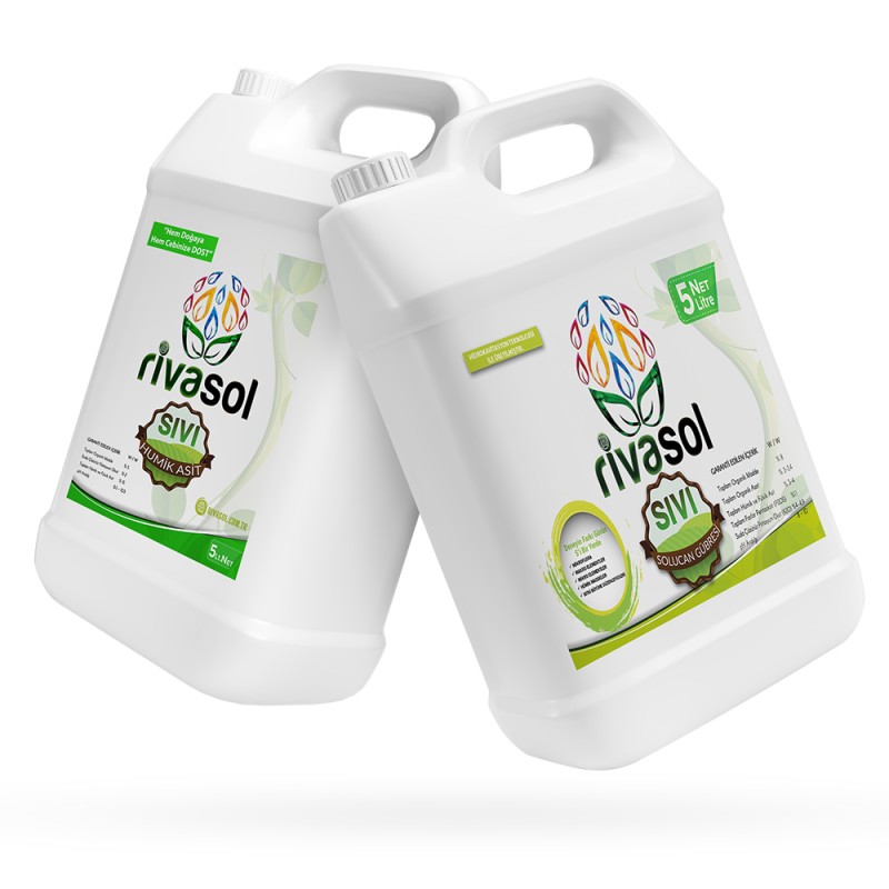 5 litre Sıvı Solucan Gübresi ve 5 litre Hümik Asit Kombin | Rivasol 5 litre Sıvı Solucan Gübresi ve 5 litre Hümik Asit Kombin